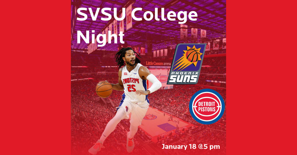 SVSU College Night at Detroit Pistons on January 18 at 5:00pm